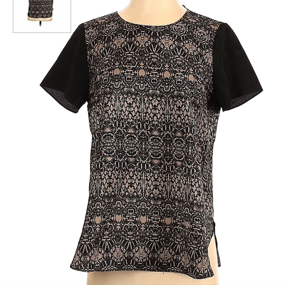 Charlie Jade black & Tan blouse